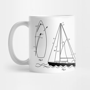 Boat Blueprint Captain Sailing Mug